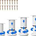 4 Pcs Adjustable Height Furniture Support Legs [with Screws] 3.15-4.72 inch, Metal Heavy Duty Furniture Replacement Legs for Chair/Bed/Sofa/Cabinet/Couch/Dresser/Bed/Table (White)