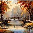 Golden Fall Scene Paint by Numbers Kit for Adults - DIY Landscape Painting on Canvas, Acrylic Paint Set, Suitable for Beginners, Art for Home Decoration or Gifts(16X20IN Framed)