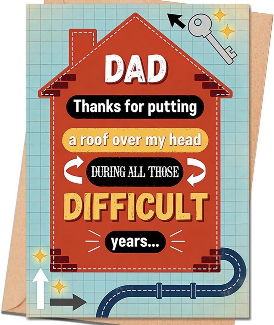 4 x Fathers Day Card Gift for Dad, Father's Day Card from Son Daughter