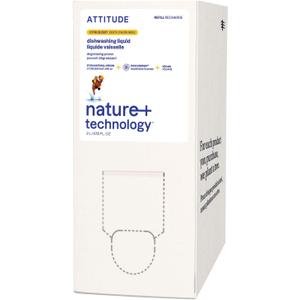 ATTITUDE Dish Soap Refill, EWG Verified, Plant-Based & Vegan Dishwashing Liquid, Naturally Derived, Citrus Zest Scent, 67.6 Fl Oz