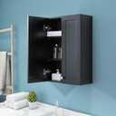 Matte Black Wall Mount Medicine Cabinet - Over Toilet Storage with 2 Adjustable Shelves, DTC Hinges & Metal Handles, Easy Assembly Bathroom Cabinet for Small Spaces