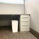 Rubbermaid Small Kitchen Bathroom Trash Can, 9 Gallons, White, Waste Basket for Under Counter/Kitchen/Office/Bedroom/Bathroom