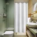 Titanker Small Stall Shower Curtain Liner Washable, 60x72 Inches, White Fabric Stall Shower Liner with 2 Magnets, Waterproof RV Shower Liner Soft Lightweight Polyester, White