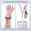 Phone Wrist Strap - Universal Multi-functional Polyester Woven Wristband For Mobile Phones, with Two Tether Tabs and One Leather Buckles (Orange-pink)