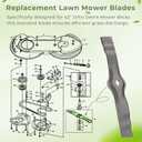 AM130172 Mower Blades Replacement for John Deere GX355,SST16,X324,LT133,LT155, LT160,LT166,LT170,LT180,Select Series Lawn Tractors,Deck Blade Kit Fits 42" Freedom Dedicated Mulching Mower