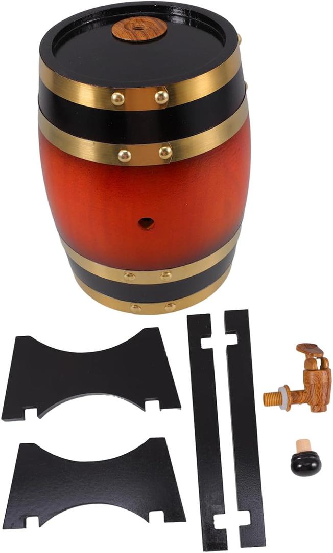 Alipis Small Wooden Beer Dispenser with Stand and Tap Capacity for Home Bars Parties and Restaurants Craftsmanship for Serving Beverages