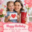 Birthday Gifts for Mom from Daughter Son,Mom Gifts Set w/Handmade Crochet Sunflower & Insulated Tumbler,Cool Women Gifts Ideas for Mothers Day,Unique Presents for Mom,Mommy,Mother in Law (Red)