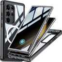 Magnetic Privacy Case for Samsung Galaxy S24 Ultra, Military Grade Protection, Fit for MagSafe, Anti Peep Privacy Screen Protector Soft Edge Full Camera Lens Protected Shockproof Anti Spy Phone Case (Black)