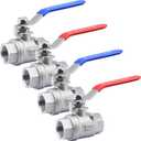 1/2'' Full Port Ball Valve, NPT Female 316 Stainless Steel Heavy Duty Ball Valve for Water, Oil and Gas with Handle WOG1000ï¼ˆ4 PCS)