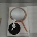 Lighted Makeup Mirror, 3000 mAh Rechargeable Double Sided Magnifying Vanity Mirror with 3 Colors, 1x/10x, 360° Rotation , Brightness Adjustable Magnification Cosmetic Light up Mirror, Women Gift, Rose Gold