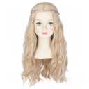 Miss U Hair Long Wavy Blonde Princess Wig Renaissance Hippie Elf Halloween Cosplay Wig for Small Head