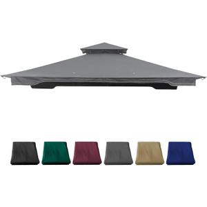Replacement Gazebo Cover Compatible with SUNJOY 10 x 12 Regency II Patio Gazebo, L-GZ798PST, A111014400,(11X13 Ft) A101004104,A101004105,A111002001(Grey)