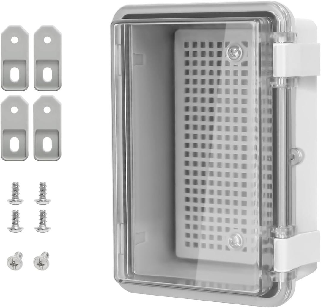 ABS Plastic Dustproof Waterproof IP65 Junction Box Hinged Shell Universal Electrical Project Enclosure Gray, with PC Transparent Clear Cover 5.9 x 3.9 x 2.8inch(150 x100 x70mm)