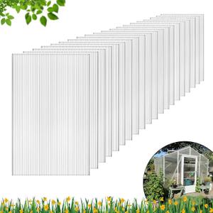 DGSL 6 Pcs Polycarbonate Greenhouse Panels, 4' x 2' x 0.16'' Twin-Wall Panels, Polycarbonate Sheet for All Weather Outdoor Garden and Greenhouse Covering