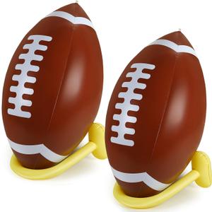 Sanwuta 1 Pcs 37" Giant Jumbo Inflatable Football with Tee Set Inflatable Football Party Supplies Birthday Party Game Tailgate Decorations