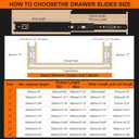 18 inch Drawer Slides 4 Pairs (8pcs) 3 fold Full Extension Side Mount Cabinet Drawer Glides 18" Black Cabinet Rails for Dresser, Cabinet, Kitchen,Trash Can, Wardrobe 100 LB Capacity