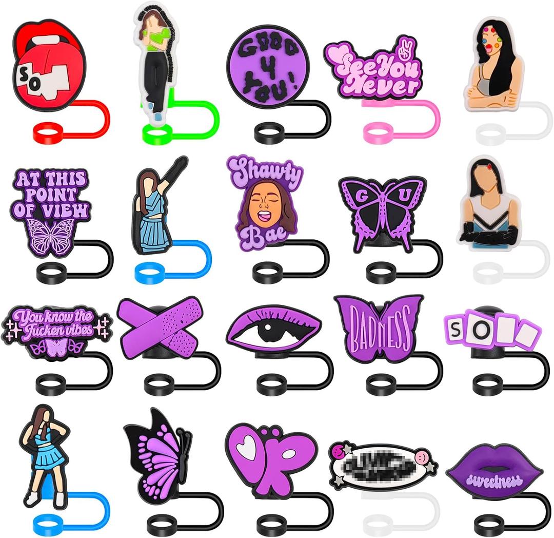 4 x 20pcs Straw Cover Cap for Tumbler Cup, 10mm Drinking Straw Topper Compatible for Stanley Cup Accessories, Reusable Straw Covers, Cute Tumbler Cup Accessories