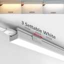 Leetdud Under Cabinet Lighting Plug in, 32 Inch 1 Pc, Linkable AC120V 3CCT 3000K/4000K/5000K Ultra Slim, LED Under Cabinet Lights for Counter Light, Kitchen, Shelf, Sink, Workshop, Desk, White