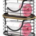 2 Pack Trash Bag HolderStackable Trashbag Dispenser With Bamboo LidWall Mount Garbage Bag Dispenser Organizer for Kitchen Laundry Room Under Sink