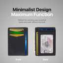 Thin RFID Blocking Full Grain Genuine Leather Slim Front Pocket Minimalist Wallet with ID Window and Cash Pocket - (SC10)