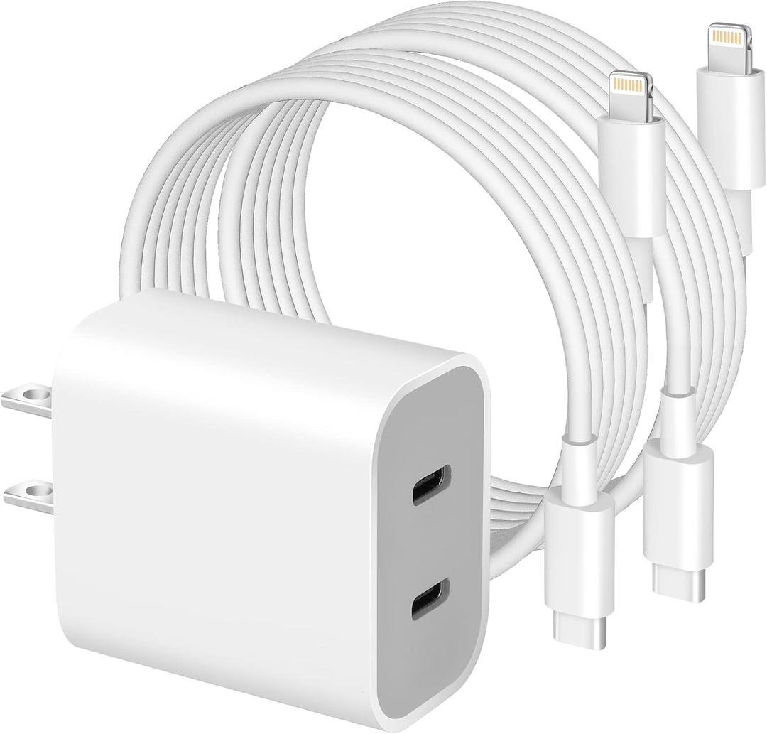 iPhone 14 Super Fast Charger,Dual Port USB C Chargers,iPhone Charger Fast Charging Block,Quick Apple USB C Wall Adapter Plug,2Pack Type C Lightning Cable For iPhone 14/13/12/11/ProMax/MiNi/XR/SE/8Plus