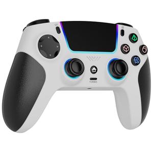 LED Wireless Controller for PS5,with PS5 Pro/PC/iOS/Android/MAC/Steam Deck, Hall-effect joysticks/ Programmable/Dual Vibration/ Turbo & Macro /8 Color RGB Lighting/1000mAh Battery,3.5mm Audio Jack/6-Axis Motion Contro Gamepad, White