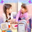 Cute Girls Backpacks with Lunch Box for Kids Candy Gradient Glitter Kawaii School Book Bag for Age 4-6 6-8 8-10 for Primary Kindergarten Elementary Pre School Aesthetic Lightweight Mochila Para Nias (Bubbles)