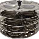 Tabakh Stainless Steel 5-Rack Idli Stand, Medium, Silver