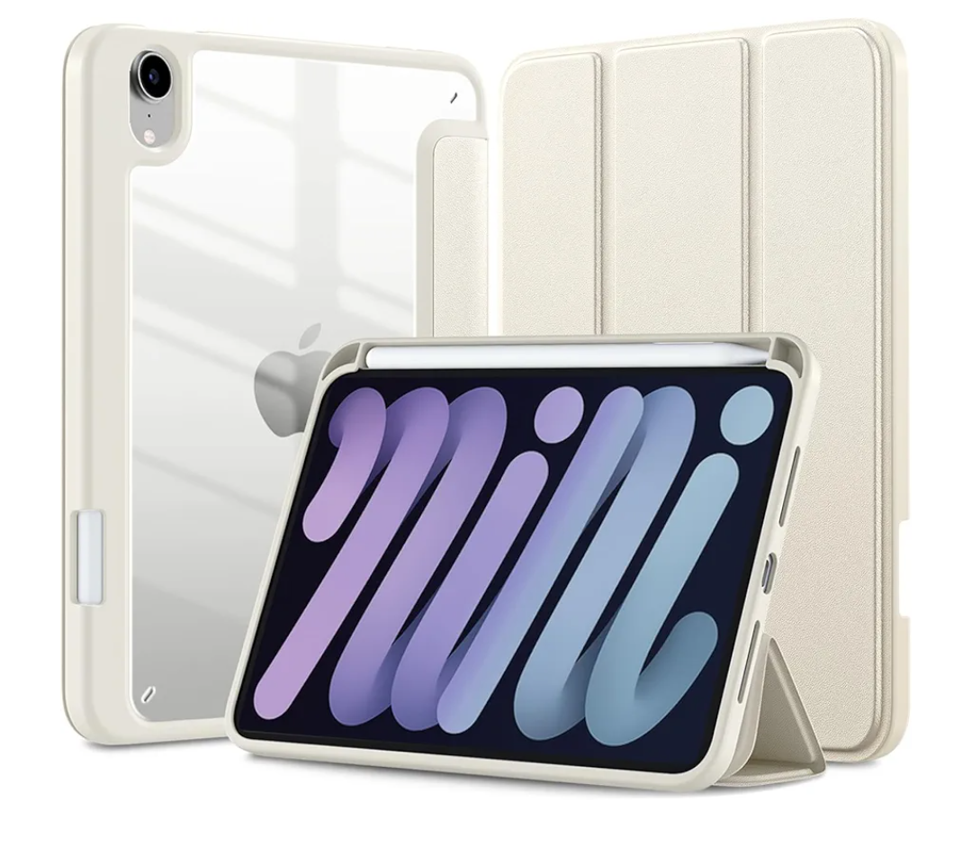 Mastten for iPad mini 7 Case A17 Pro, for iPad mini 7th/6th Generation Case 2024/2021 8.3 Inch with Pencil Holder, Hybrid Slim Clear Back Shell Cover Kids, Auto Wake/Sleep, Starlight