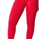 Hugcurve No Front Seam High Waisted Workout Leggings for Women Buttery Soft Yoga Pants Gym Athletic Tights - 25'' (Small, Aurora Red)
