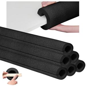 Hanaive 4 Pcs Jumbo Pool Foam Noodles Bulk 40 Inch x 4.1 Inch Large Swimming Noodles Tube Hollow Core Swim Noodle for Floating Craft Projects Pre Slit Clamp Protection Padding Bumper (Black)