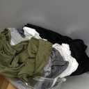 LessonZoo 5 Pack Boys' Long Sleeve Shirts 3-16 Years Crew Neck Kids T-Shirts Teen Baggy Casual Layer Solid Tops(Army Green, Light Gray, White, Dark Gray, Black, 14-16y)