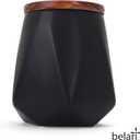 Faceted Storage Canister - Food Storage Container for Kitchen Organization - Ceramic Kitchen Storage Containers - Kitchen Canisters - Kitchen Counter Organizers and Storage (Medium Black)