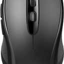TECKNET Bluetooth Mouse, 4000DPI Wireless Mouse for Laptop 2-in-1(BT 5.0/3.0+2.4Ghz) Computer Portable PC Mice Wireless with USB Receiver for Mac (USB-A+Bluetooth, Black)