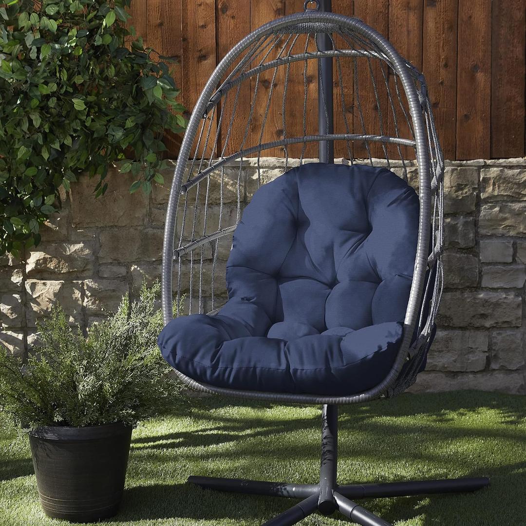 Trupedic Sunbrella Egg Chair Cushion, 1 Count (Pack of 1), Canvas Navy