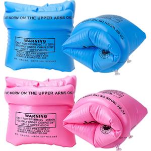 Arm Floaties for Adults - 4 Pack Pool Floats Arm Bands Flotation Tubes, Blue Pink Inflatable Swim Water Ring PVC Arms Floaty Floater Sleeves for Women Men Summer Outdoor Swimming Pool Beach Party
