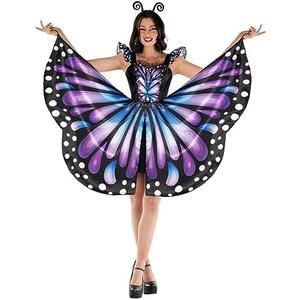 Morph Butterfly Costume Women - Adult Butterfly Wings Dress w/Headband | Purple Ombre Halloween Costume, XXXL