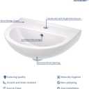 17.72" Wall Mount Bathroom Sink, Small U-Shaped Ceramic Corner Sink with One Hole and overflow, White