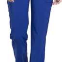 Cherokee Scrubs for Women Mid Rise Straight Leg Scrub Pants For Women Pull-on Bottoms with 6 Pockets & 360 Stretch - CK002 (X-Large Tall, Galaxy Blue)