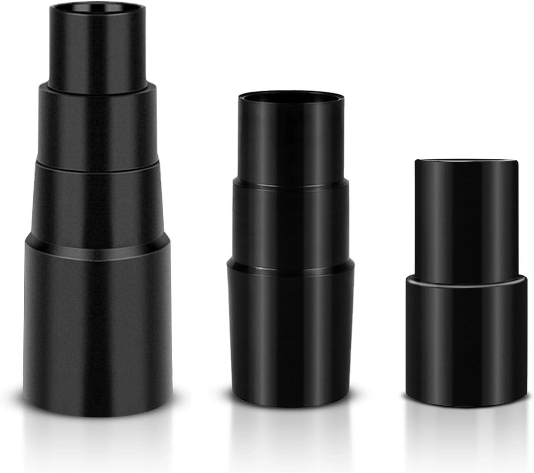 Vacuum Hose Adapter 3Pcs (1-3/8" to 1-1/4" & 1-1/2" to 1-1/4") Multi-Size Vacuum Adapter Connectors for Wet Dry Shop Vac Cleaner Attachments