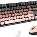 MOFII Wireless Keyboard and Mouse Combo, Retro Full Size Typewriter Keyboard with Number Pad and Sport Car Mouse for PC Computer Desktop Laptop Windows (Black Colorful)