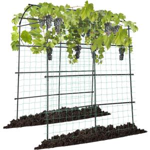 VIVOSUN 7Ft. Arch Trellis for Climbing Plants, 7 x 6 x 7ft Tall Metal Tunnel Trellis, Lightweight Metal Plant Support Archway with Nylon Netting for Climbing Vine, Vegetables, Fruits, Flowers, Black