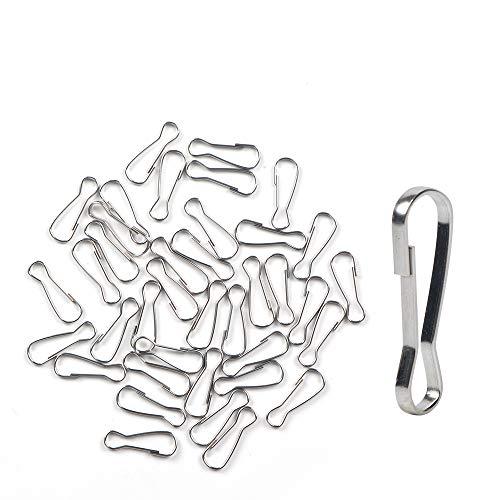 Newflager 100 Pack 304 Stainless Steel Metal Spring Hooks, Rust-Proof Lanyard Snap Clip Hooks, Ideal for Key Chain, ID Card, DIY - 1 Inch（25mm）