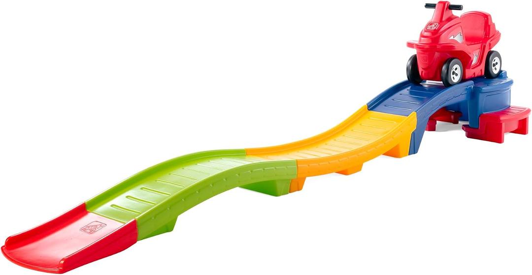 Step2 Up & Down Roller Coaster Kids Ride On Toy, Push Car, Indoor/Outdoor Playset, Made of Durable Plastic, Max Weight 50 lbs., For Toddlers 2-5 Years Old, Multicolor