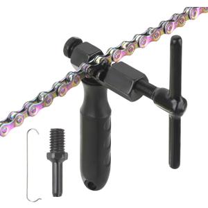 Bike Chain Breaker Tool, Universal Bicycle Chain Tool for 1/3/5/6/7/8/9/10/11/12/13 Speed Chains Link Durable Bike Chain Cutter Tool with Spare Replaceable Pin