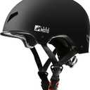 Skateboard Helmet for Adults - Adjustable Certified Safety Adults Helmet for Skateboarding Bike Bicycle Scooter Cycling Skate Skating Multisport Helmets for Women Men Boys Girls Kids Youth (Black, Medium:54-58cm / 21.2"-22.8")