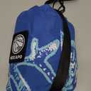 WEKAPO Beach Blanket Waterproof Sandproof Oversized, Extra Large Beach Mat Sand Free, Lightweight & Compact Sand Free Mat with 6 Stakes & 4 Corner Pockets (Blue Sea Shells, 9 x 8 FT (1～6 Person))