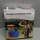 AMPMG Portable Collapsible Stool  Adjustable Height Folding Stool for Camping, Hiking, Fishing, BBQ, Travel, Outdoor Use Lightweight, Heavy-Duty Support, Portable Seat with Carry Strap (Rainbow)