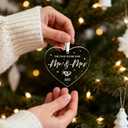 6 x Wedding Gifts for Couples 2025 - First Christmas Wedding Ornament for Newly Engaged Couples, Bridal Shower Gift, Newlywed & Just Married Gift for Bride and Groom,Stocking Stuffers for Women (Mr & Mrs)