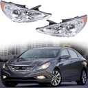 GXYWADY Passenger Driver Side Headlights Assembly Replacement for Sonata 2011 2012 2013 2014 Headlights Pair Front Lights Left and Right Side